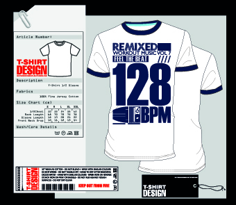 Stylish T Shirt design vector material 01