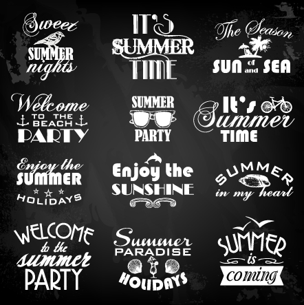 holiday logos with labels vector 03 Summer holiday logos with labels vector 03