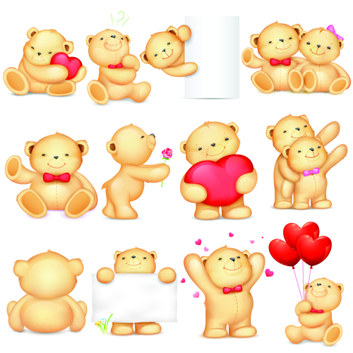 teddy bear design vector graphics 03 Super cute teddy bear design vector graphics 03