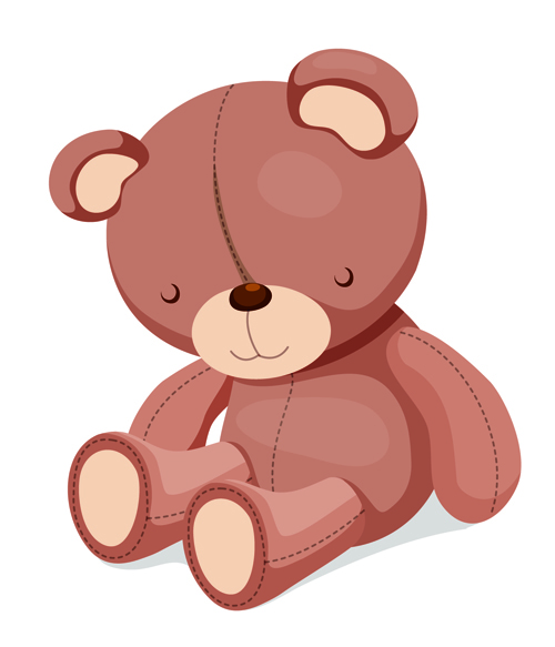 Super cute teddy bear design vector graphics 06
