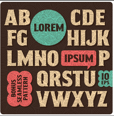 Texture pattern alphabet vector