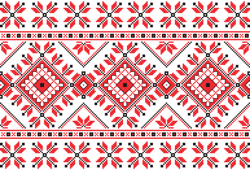 Ukraine Style Fabric ornaments vector graphics 11
