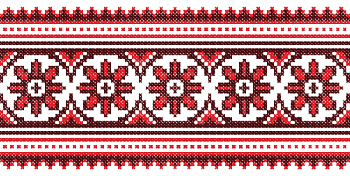 Ukraine Style Fabric ornaments vector graphics 12
