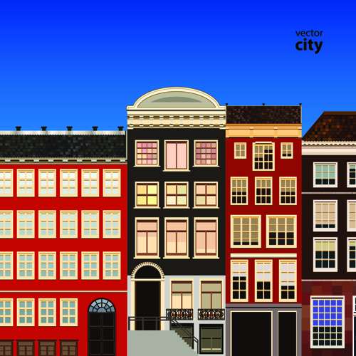 Vector city building creative illustration 07