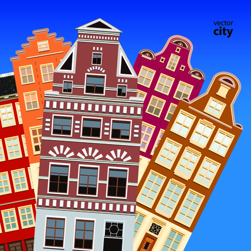 Vector city building creative illustration 08