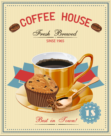 Vintage Style vintage vector material poster material Coffee house coffee 