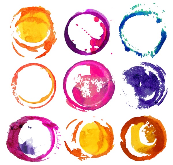 Watercolor round design vector Watercolor round design vector