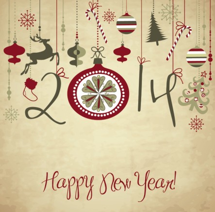 Vintage xmas elements vector 01