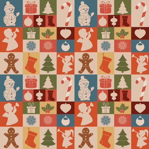 Cute Christmas seamless pattern vector 03