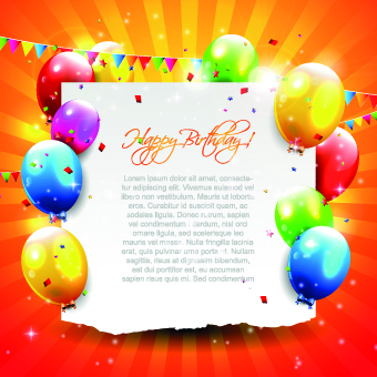 happy birthday colorful birthday beautiful balloons balloon background vector background 