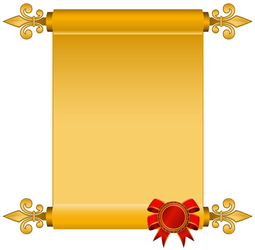 Set of old parchment Scrolls vector 05