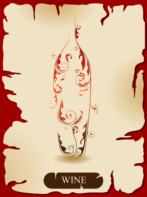 Floral Wine creative design vector 05