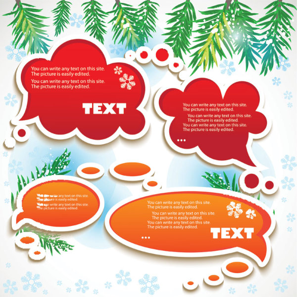 Set of Creative Speech labels vector 01