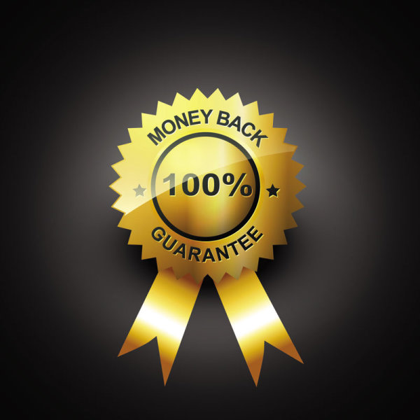 Set of gold color badges & labels vector 03