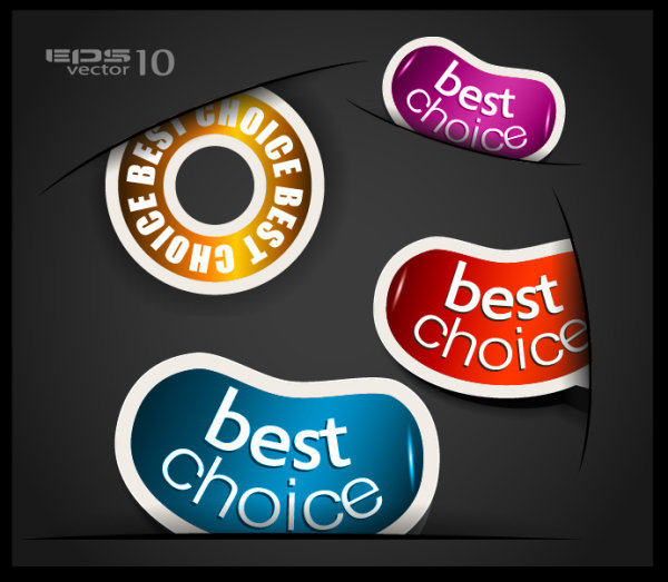 Business label elements vector set 04