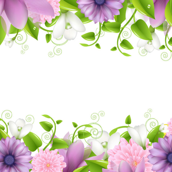 Vivid with Flowers Borders vector 01