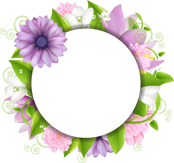 Vivid with Flowers Borders vector 02
