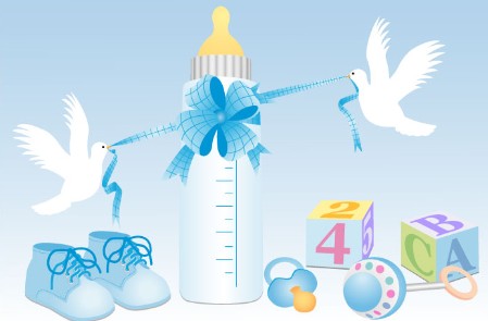 Cute baby design elements vector graphic set 05