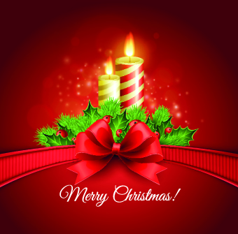 2014 Christmas red bow vector background 03