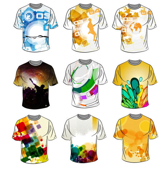 Vector of Stylish T shirt template 01