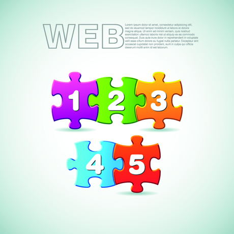 puzzle with number vector 03