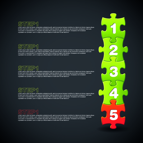 puzzle with number vector 04