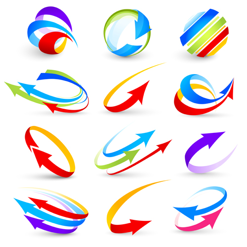 Abstract colorful arrows vector graphics