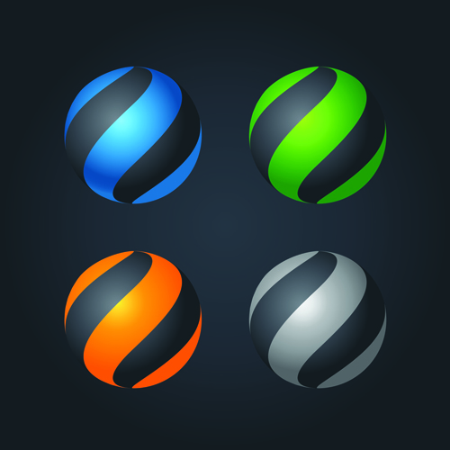 Abstract spheres modern material vector 02