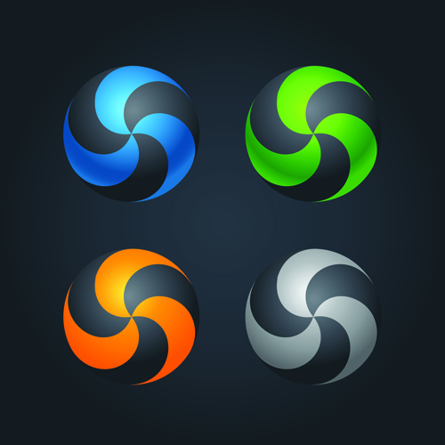 Abstract spheres modern material vector 03