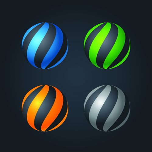 Abstract spheres modern material vector 06