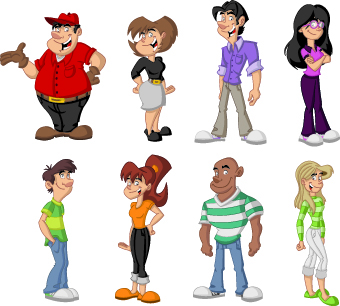 Amusing cartoon people design vector