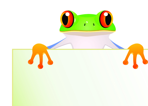 Cute cartoon Animals and billboard vector 05