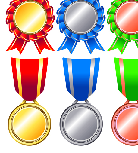 Different Award medal vector set 08