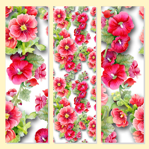 Beautiful flowers design banners vector set 06