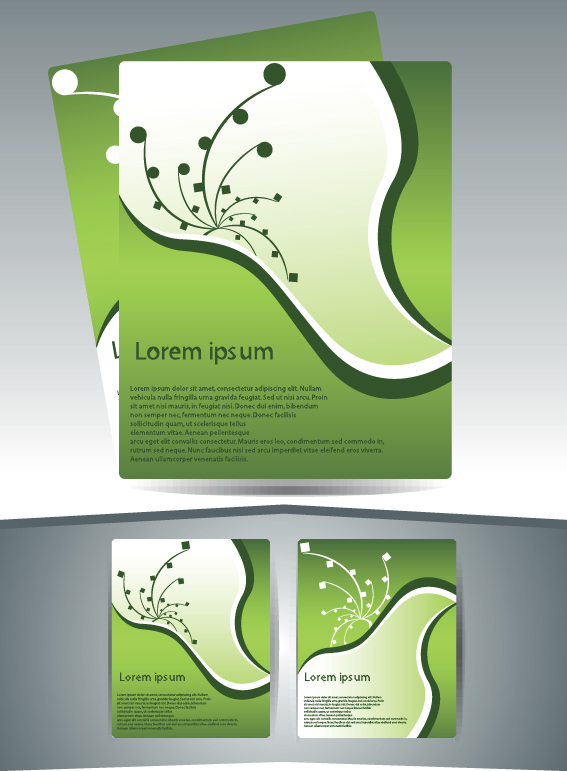 Abstract Business flyer cover template vector 03
