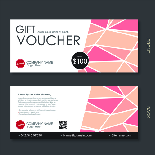 Cash gift voucher creative vector material 09