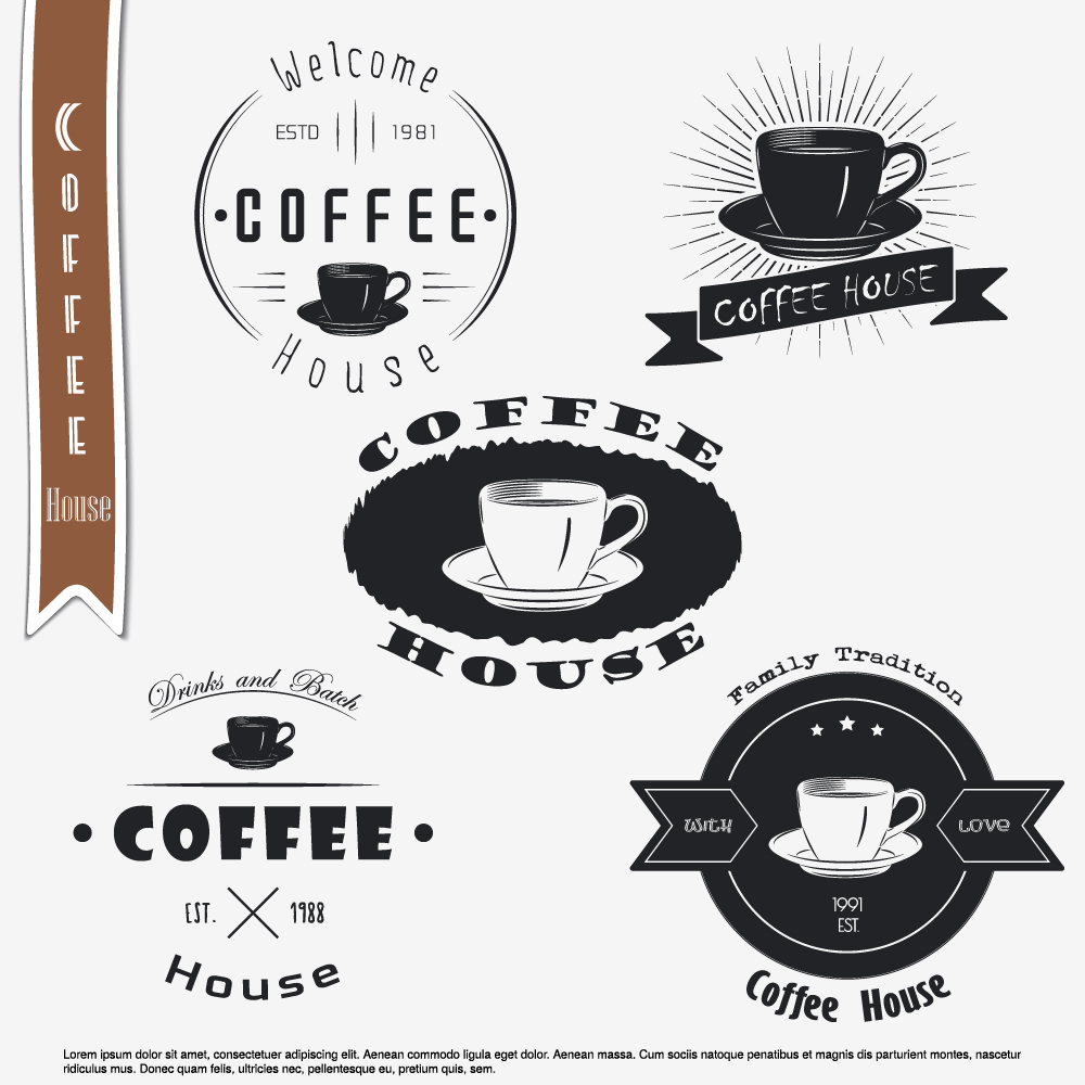 logos labels coffee 