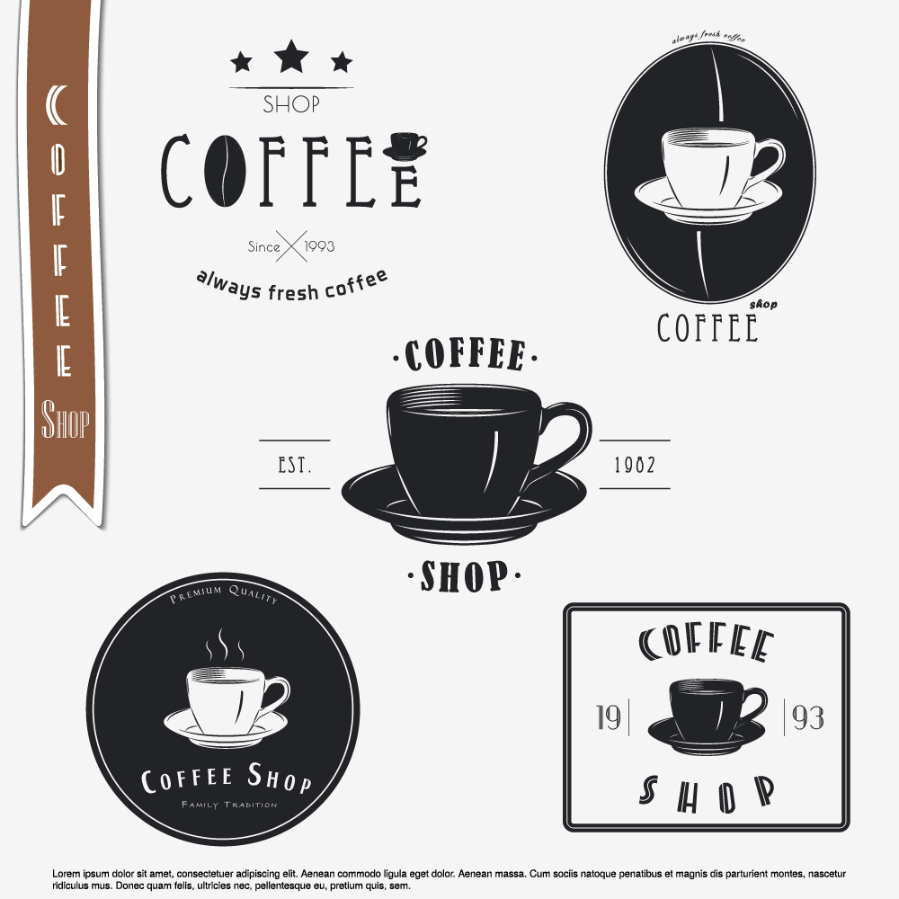 logos labels coffee 
