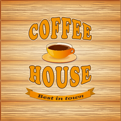 wooden poster coffee background 