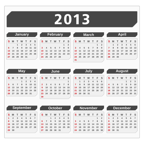 Creative 2013 Calendars design elements vector set 14