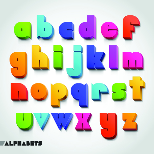 creative colored alphabet 
