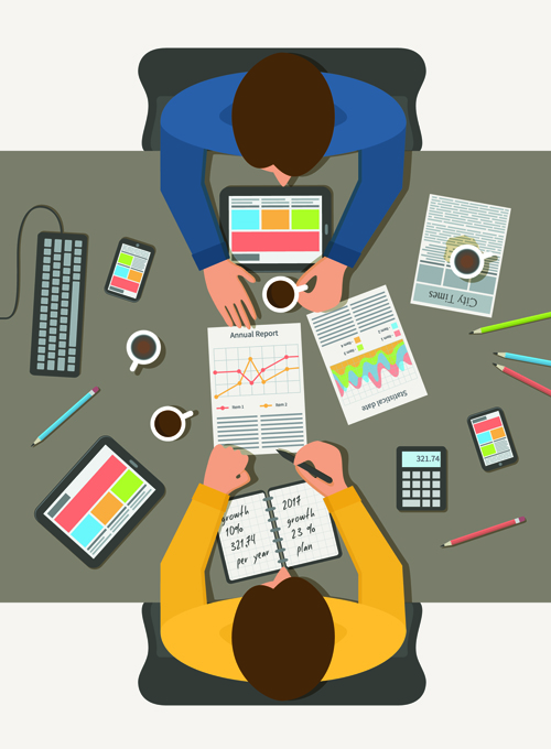 Creative office working design vector set 05