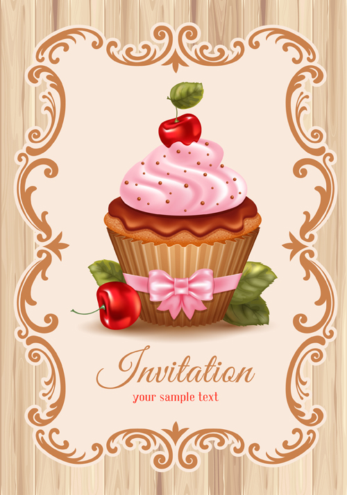 invitation cards invitation cupcake cards card 
