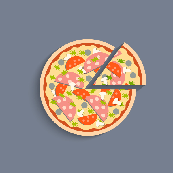 pizza material illustration delicious 