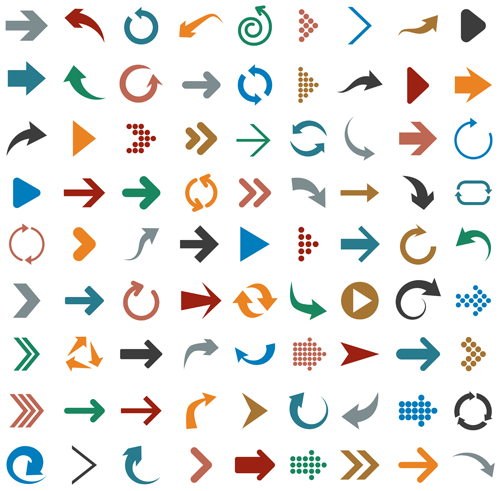 Different arrows logos vector material 01