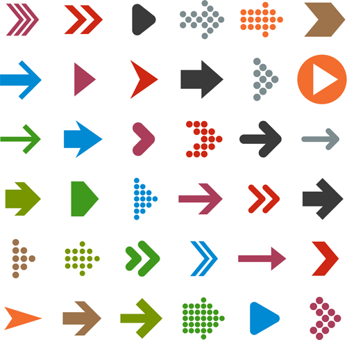 Different arrows logos vector material 02
