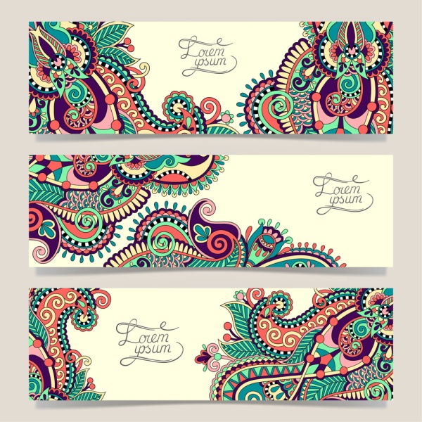 Ethnic style ornament banner vector Ethnic style ornament banner vector