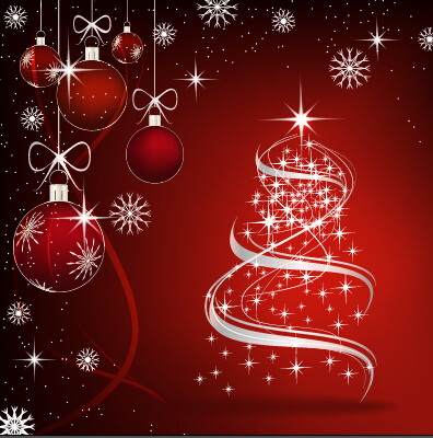 Fantasy christmas baubles vector background 02