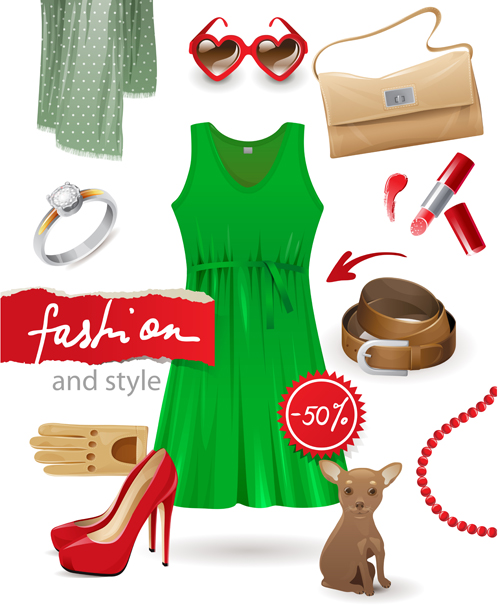 Fashion Dress ornaments vector 02