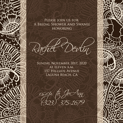 Floral romantic wedding card vectors 05